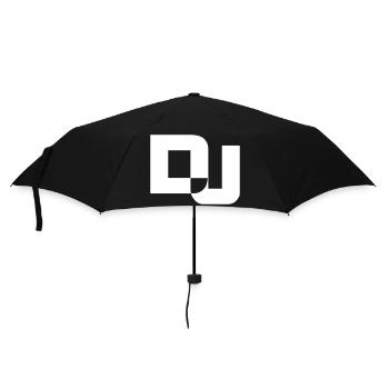 DJ Letters Party Music Fun Text Logo Lettering - Umbrella (small) - black - Front