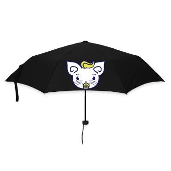 Baby Cat Cute Pacifier Kitten Child Face - Umbrella (small) - black - Front