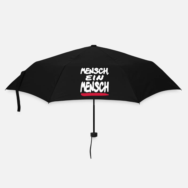 Mensch ein Mensch - Regenschirm (klein) - Schwarz