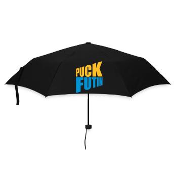 puck futin logo design - Umbrella (small) - black - Front