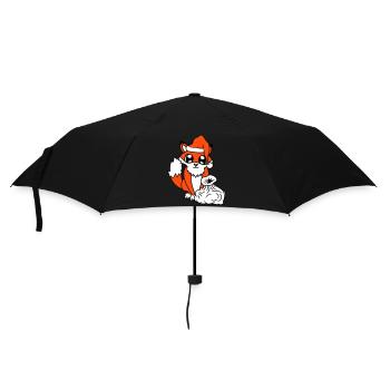 Fuchs Rotfuchs Weihnachtsmann Weihnachten Geschenk - Regenschirm (klein) - Schwarz - Vorne