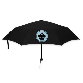 Muffin Silhouette Kreis - Regenschirm (klein) - Schwarz - Vorne