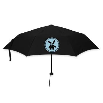 Windmühle Kreis - Regenschirm (klein) - Schwarz - Vorne
