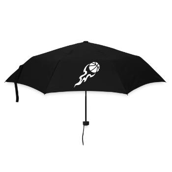 Basketball flamme - Regenschirm (klein) - Schwarz - Vorne