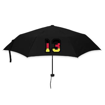 13 Zahl symbol Germany - Regenschirm (klein) - Schwarz - Vorne