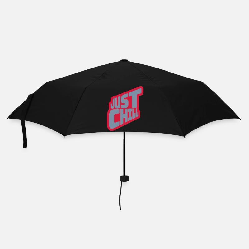 Just Chill Text Logo - Regenschirm (klein) - Schwarz