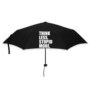 WENIGER DUMM DENKEN MEHR - Regenschirm (klein) - Schwarz - Vorne
