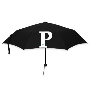 Letter P Initial Letter - Umbrella (small) - black - Front