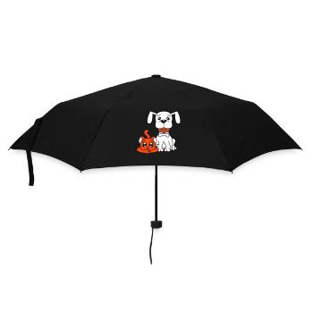 Chien Chat Deux Amis Équipe Chaton 2 Duo Équipage - Parapluie standard - noir - Devant