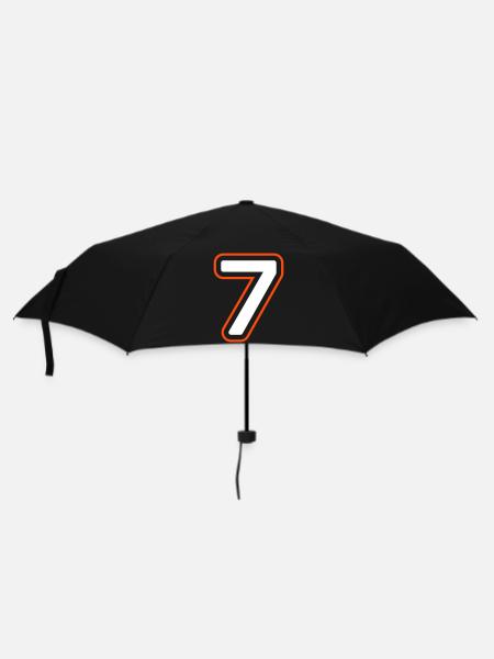 7 Zahl symbol - Regenschirm (klein) - Schwarz
