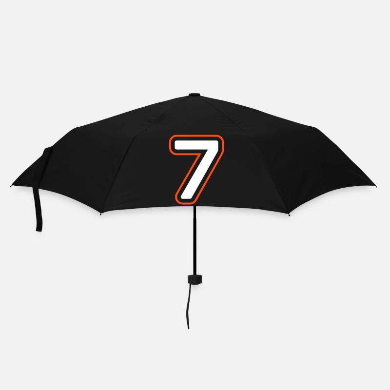 7 Zahl symbol - Regenschirm (klein) - Schwarz