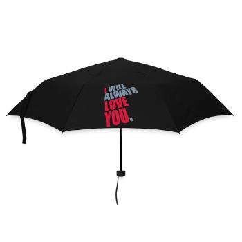 I will always love - Umbrella (small) - black - Front