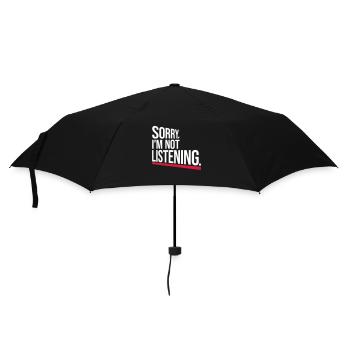 Désolé, je n’écoute pas, drôle, sarcasme, humour, - Parapluie standard - noir - Devant