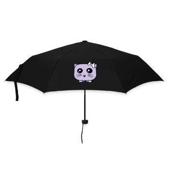 Girl Cat Pretty Bow Little Hamster Woman - Umbrella (small) - black - Front