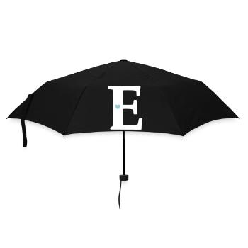 Buchstabe E Anfangsbuchstabe - Regenschirm (klein) - Schwarz - Vorne