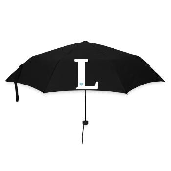 Buchstabe L Anfangsbuchstabe - Regenschirm (klein) - Schwarz - Vorne