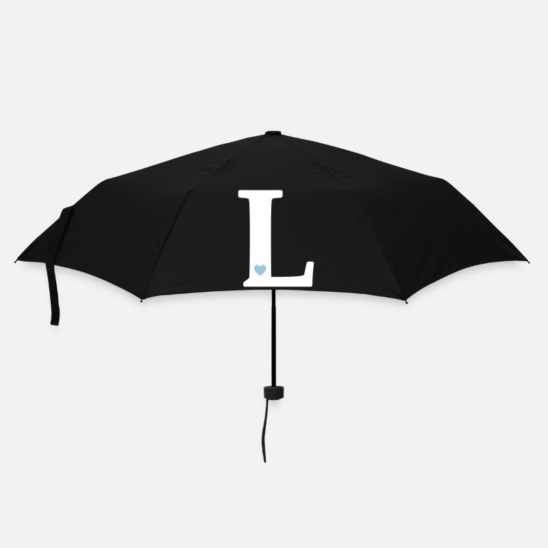 Buchstabe L Anfangsbuchstabe - Regenschirm (klein) - Schwarz