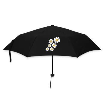 muster design blau blume daisy butterblume gänsebl - Regenschirm (klein) - Schwarz - Vorne