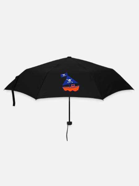 Petit bateau pirate mignon peint motif pour enfants - Parapluie standard - noir