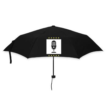 Podcast Logo Microphone - Umbrella (small) - black - Front