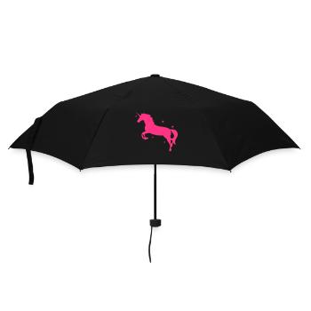 Einhorn - Regenschirm (klein) - Schwarz - Vorne