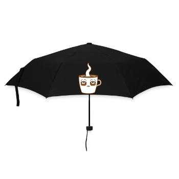 Tasse de café fatiguée pour le visage - Parapluie standard - noir - Devant