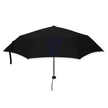 Fou Chat Plisse les yeux Drôle Folle Grimace - Parapluie standard - noir - Devant