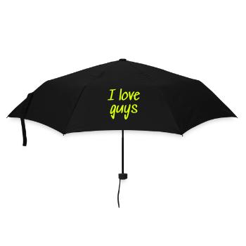 Queer Gay Statement Shirt: I love guys - Umbrella (small) - black - Front