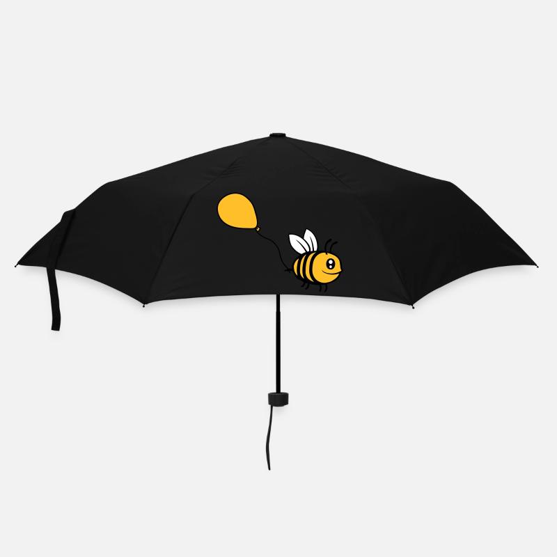 Glückliche Luftballon Biene Comic - Regenschirm (klein) - Schwarz