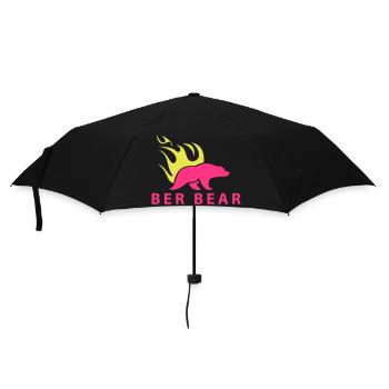 FlammenBär Rosa-Gelb - Regenschirm (klein) - Schwarz - Vorne