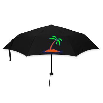 Palm Tree Island Tree Beach Holiday Coconut Sea Cool - Umbrella (small) - black - Front