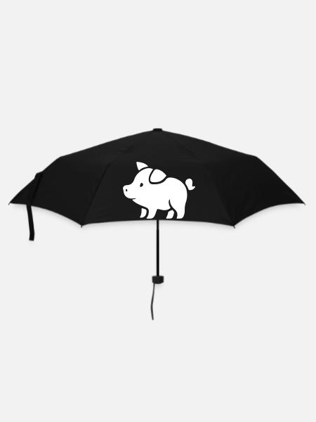 Schweinchen Sau Eber - Regenschirm (klein) - Schwarz