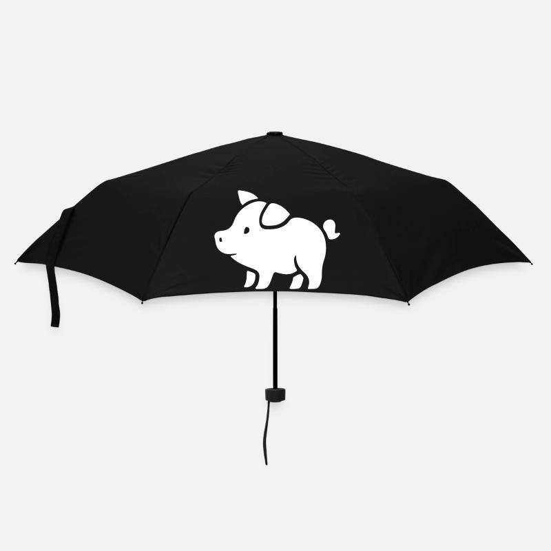 Schweinchen Sau Eber - Regenschirm (klein) - Schwarz