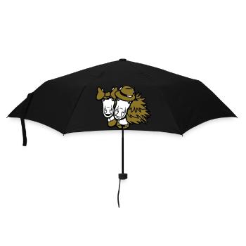 2 Chevaux Homme Femme Amoureux Saint Valentin Amour - Parapluie standard - noir - Devant
