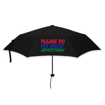 Bitte keine Werbung | Farben änderbar - Regenschirm (klein) - Schwarz - Vorne