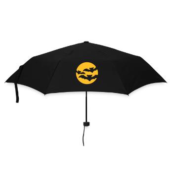 nacht mond 3 freunde schwarm viele muster flughund - Regenschirm (klein) - Schwarz - Vorne