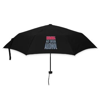 Warning May Contain Alcohol - Regenschirm (klein) - Schwarz - Vorne