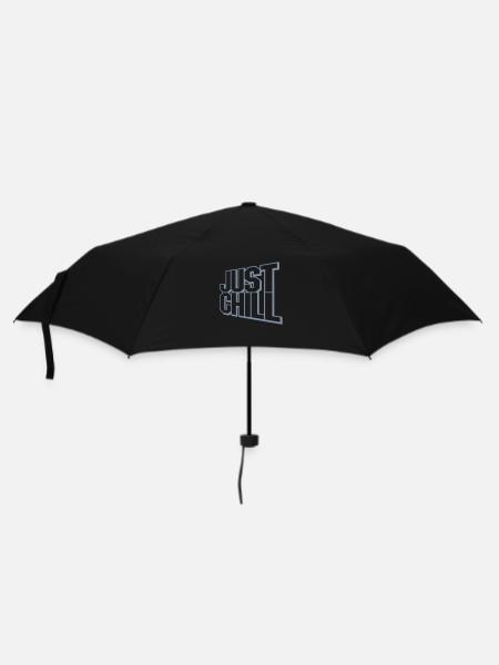 Just Chill Text Logo - Umbrella (small) - black