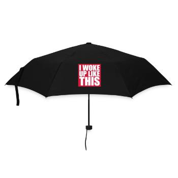 woke up like this - Umbrella (small) - black - Front