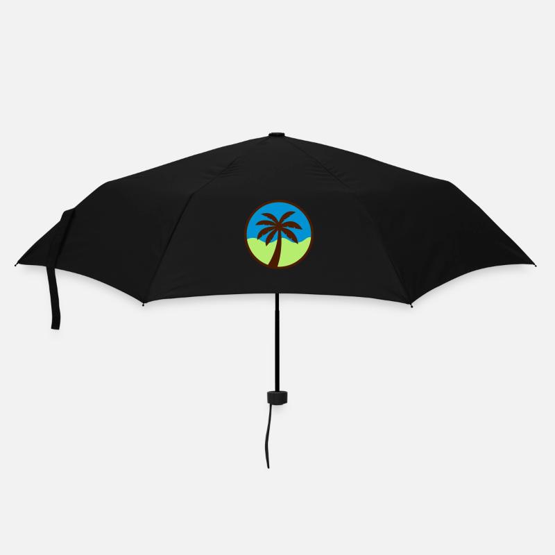 palme - Regenschirm (klein) - Schwarz