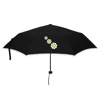 3 Marguerites Blanches Fleurs Printemps Eté Jolie - Parapluie standard - noir - Devant