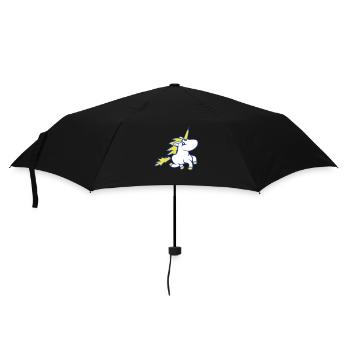 Licorne monte rapide galop mignon cheval de dessin animé - Parapluie standard - noir - Devant
