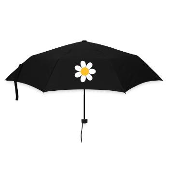 Gänseblümchen Blume - Regenschirm (klein) - Schwarz - Vorne