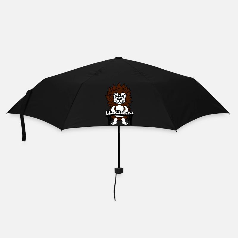 Süß Nerd Igel spielt Keyboard Klavier Brille Tier - Regenschirm (klein) - Schwarz
