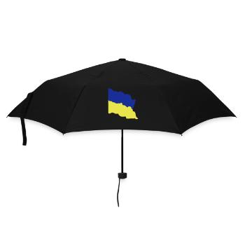 Flag Ukraine waving in the wind - Umbrella (small) - black - Front