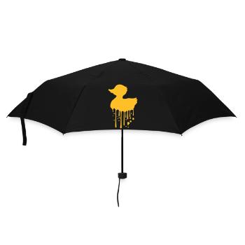 Quietscheente Badeente Wasser Tropfen Graffiti Fun - Regenschirm (klein) - Schwarz - Vorne