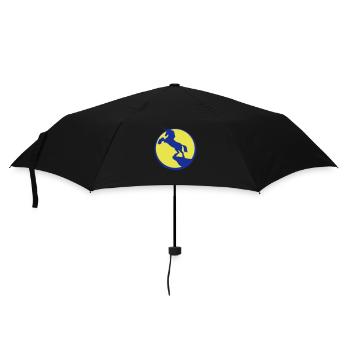 Einhorn Klippe Mond Berg Nacht Umriss Silhouette - Regenschirm (klein) - Schwarz - Vorne