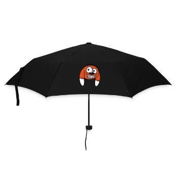 Dog looks funny grin happy smile fun - Umbrella (small) - black - Front