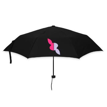 Two halves head rabbit, one half twisted - Umbrella (small) - black - Front