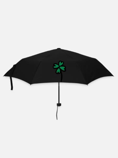 Kleeblatt - Regenschirm (klein) - Schwarz